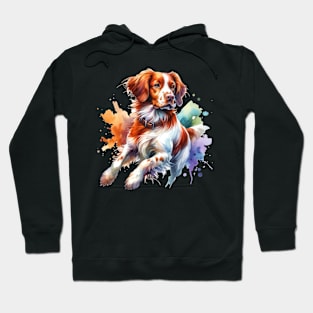 Brittany Watercolor Painting - Beautiful Dog Hoodie